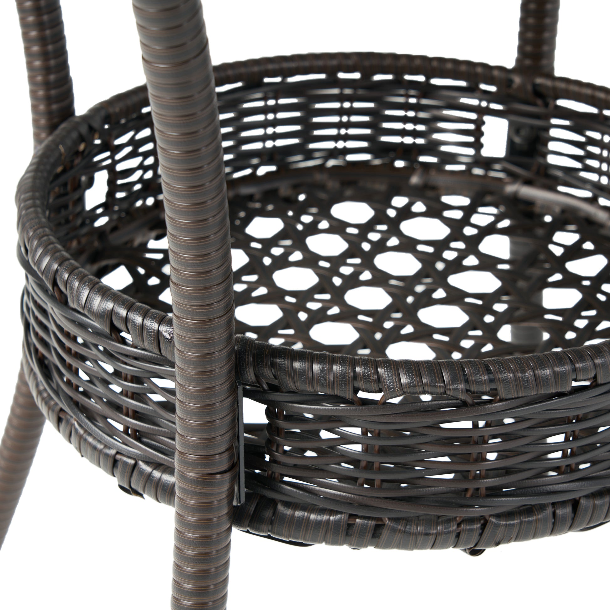 Figi Pe 27In Glass Table Brown Multi Iron