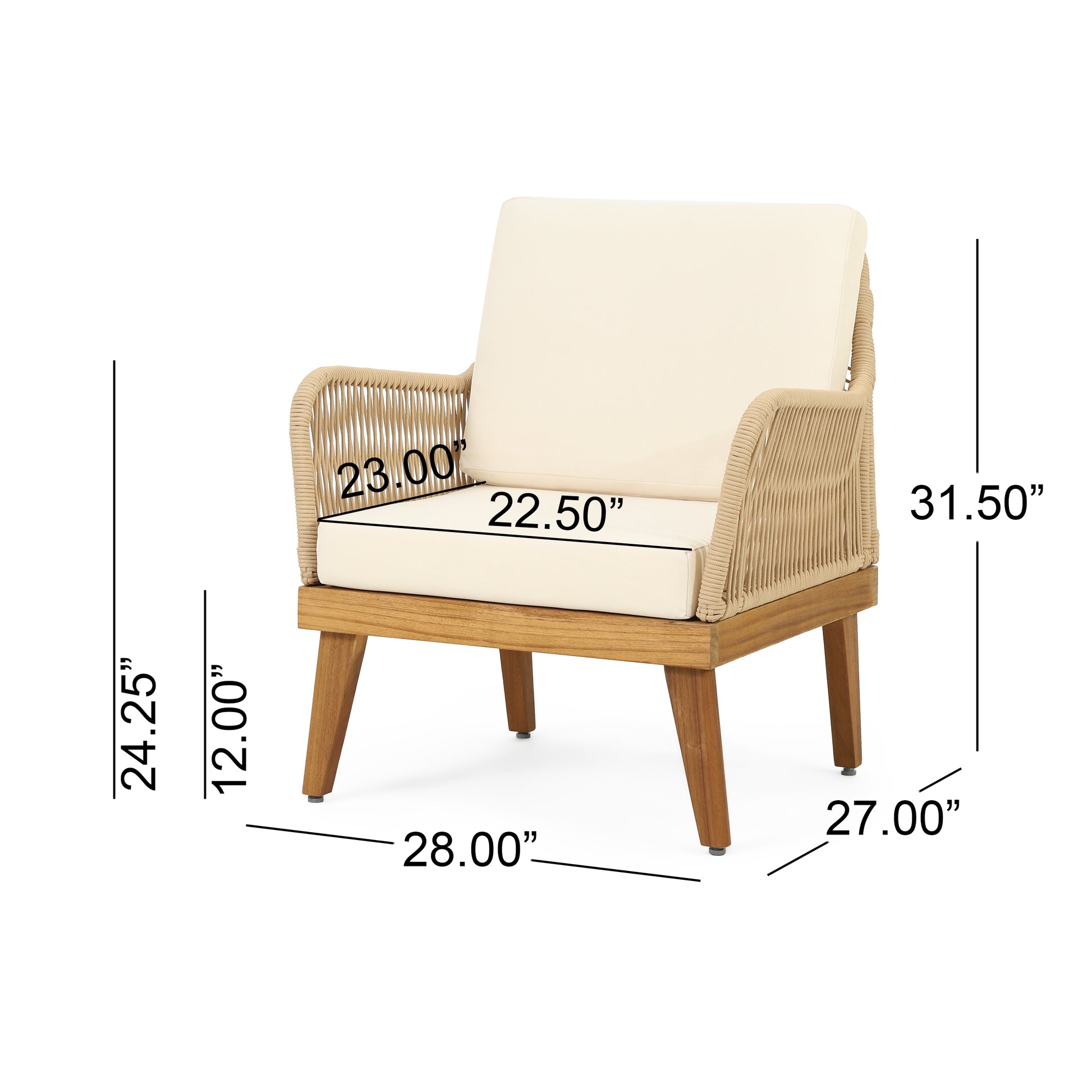 Annisa Club Chair Teak Acacia Wood