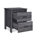 Toolless Assembly Nightstand Dark Grey Mdf