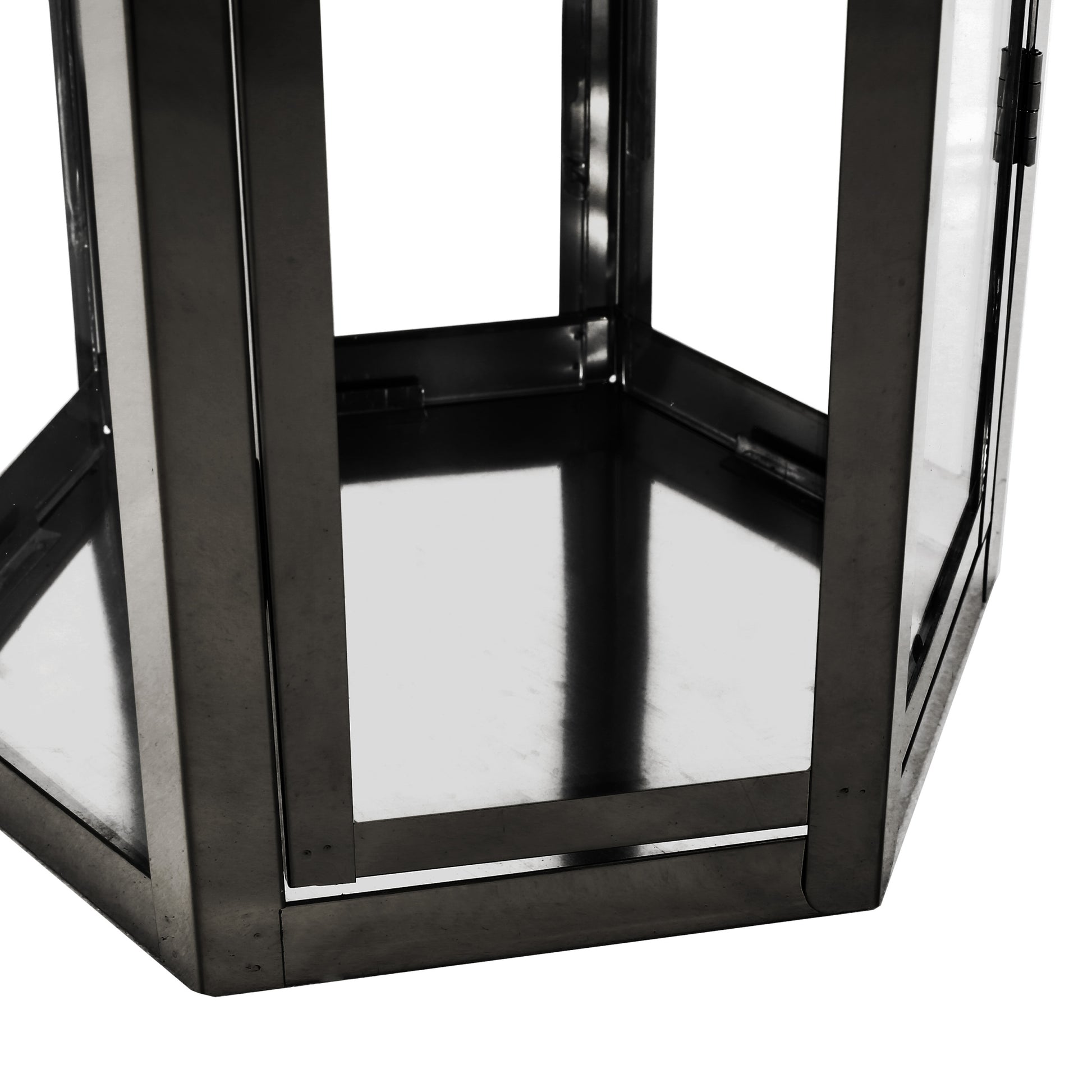 Frank 23"H Stainless Steel Lantern Black Stainless Steel