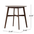 Wood Counter Height Round Dining Table, Brown, 35.4