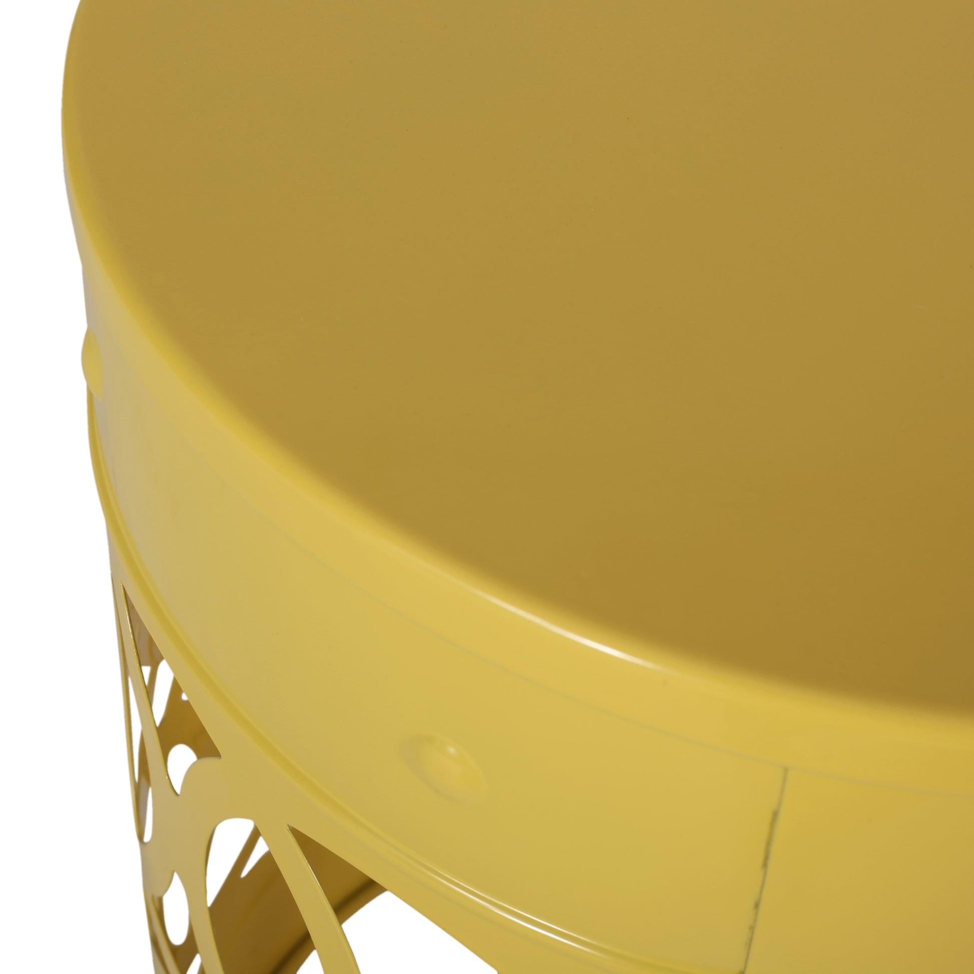 Metal End Table Large Yellow Iron