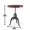 Sparrow Round Crank Table Dark Brown Dark Brown Iron