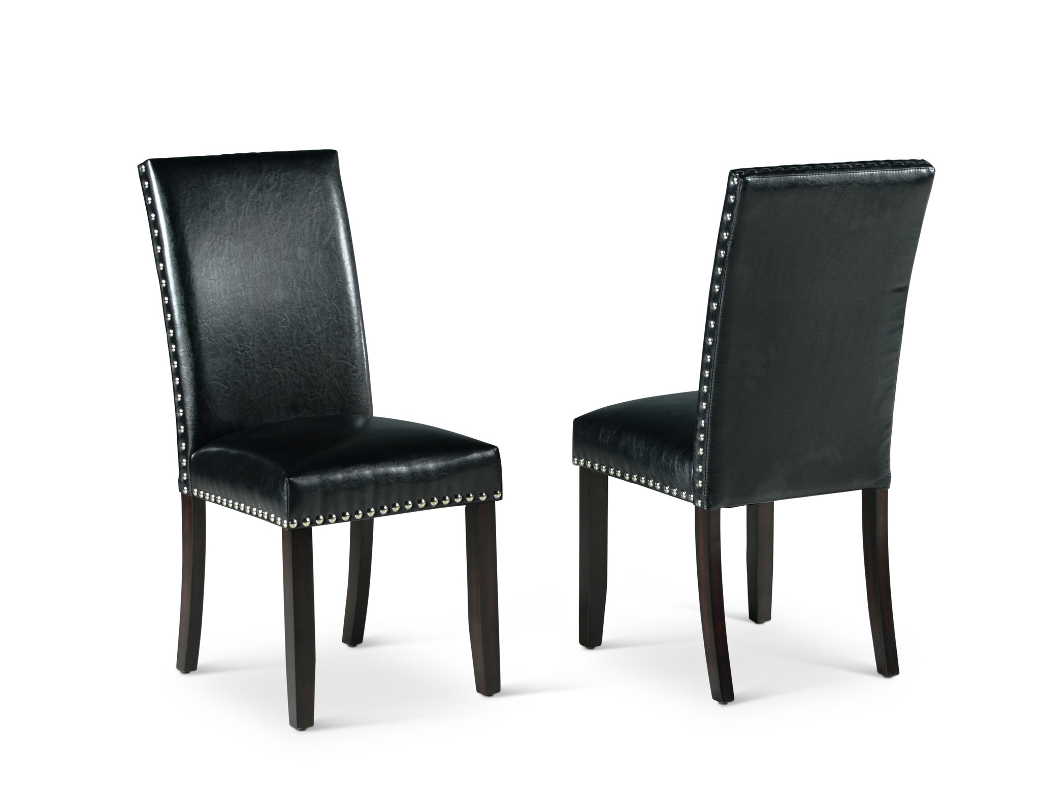 Westby Side Chair Set Of 2 Black Black Faux Leather