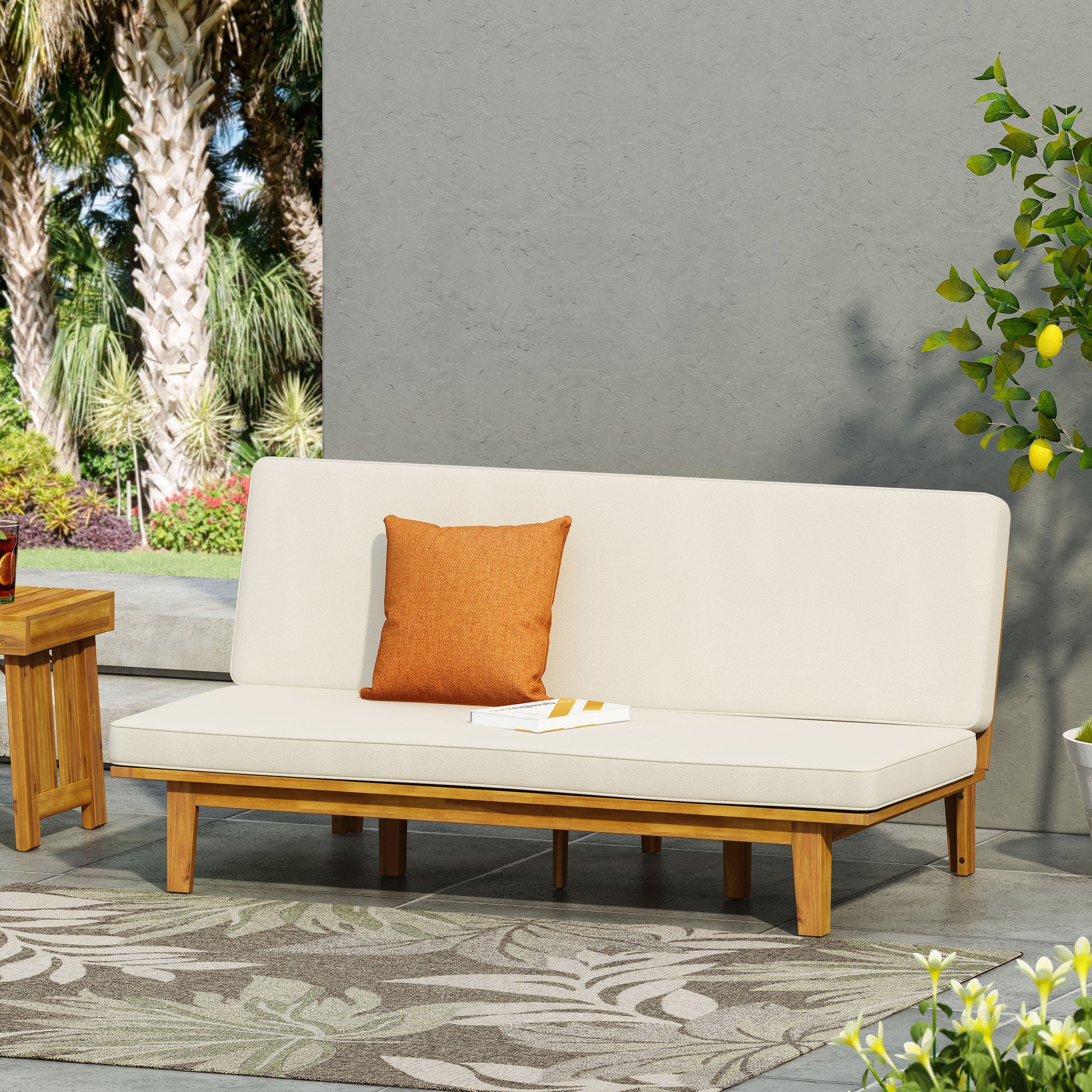 Jill Daybed Beige Acacia Wood
