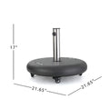 Wheelie Umbrella Base Round Black Concrete