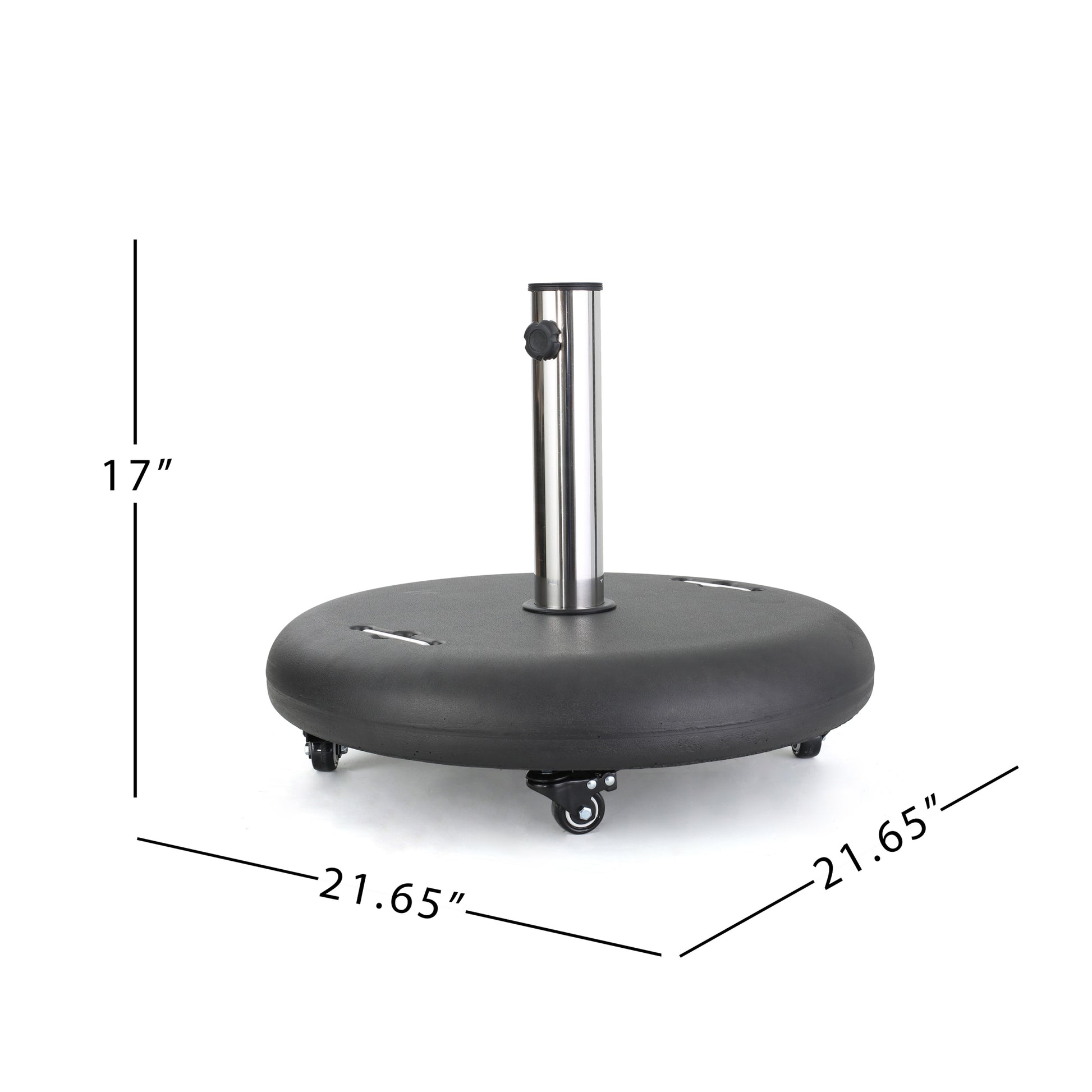 Wheelie Umbrella Base Round Black Concrete