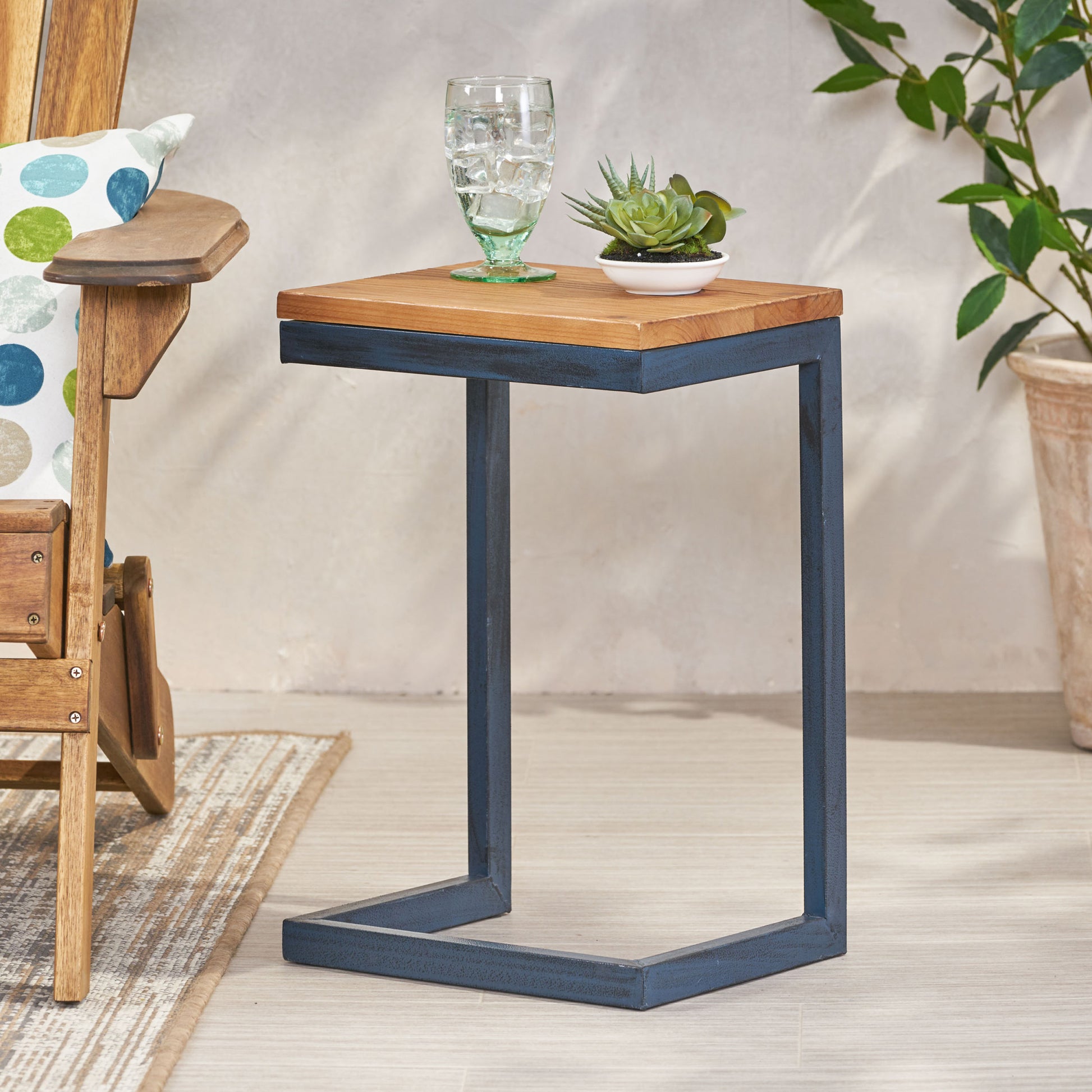 Accent Table Small Black Wood