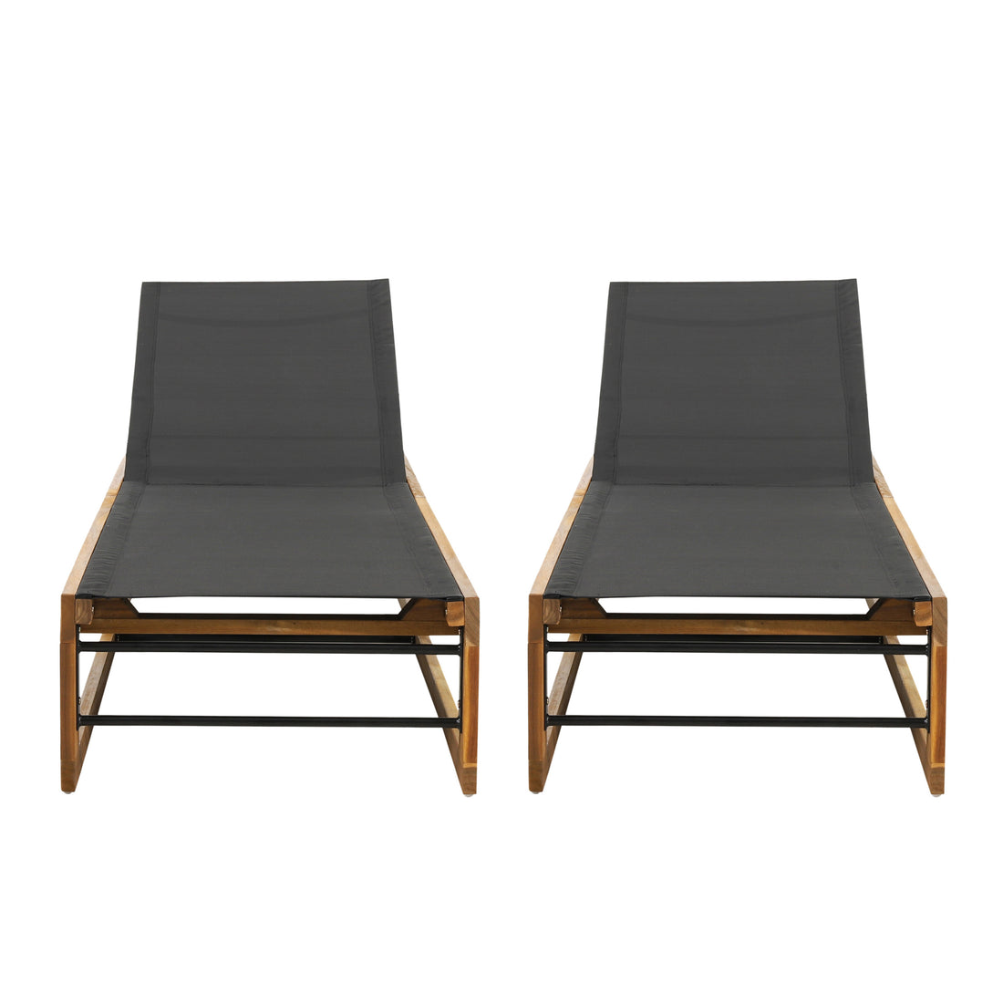 Mia Chaise Lounge Teak Metal & Wood