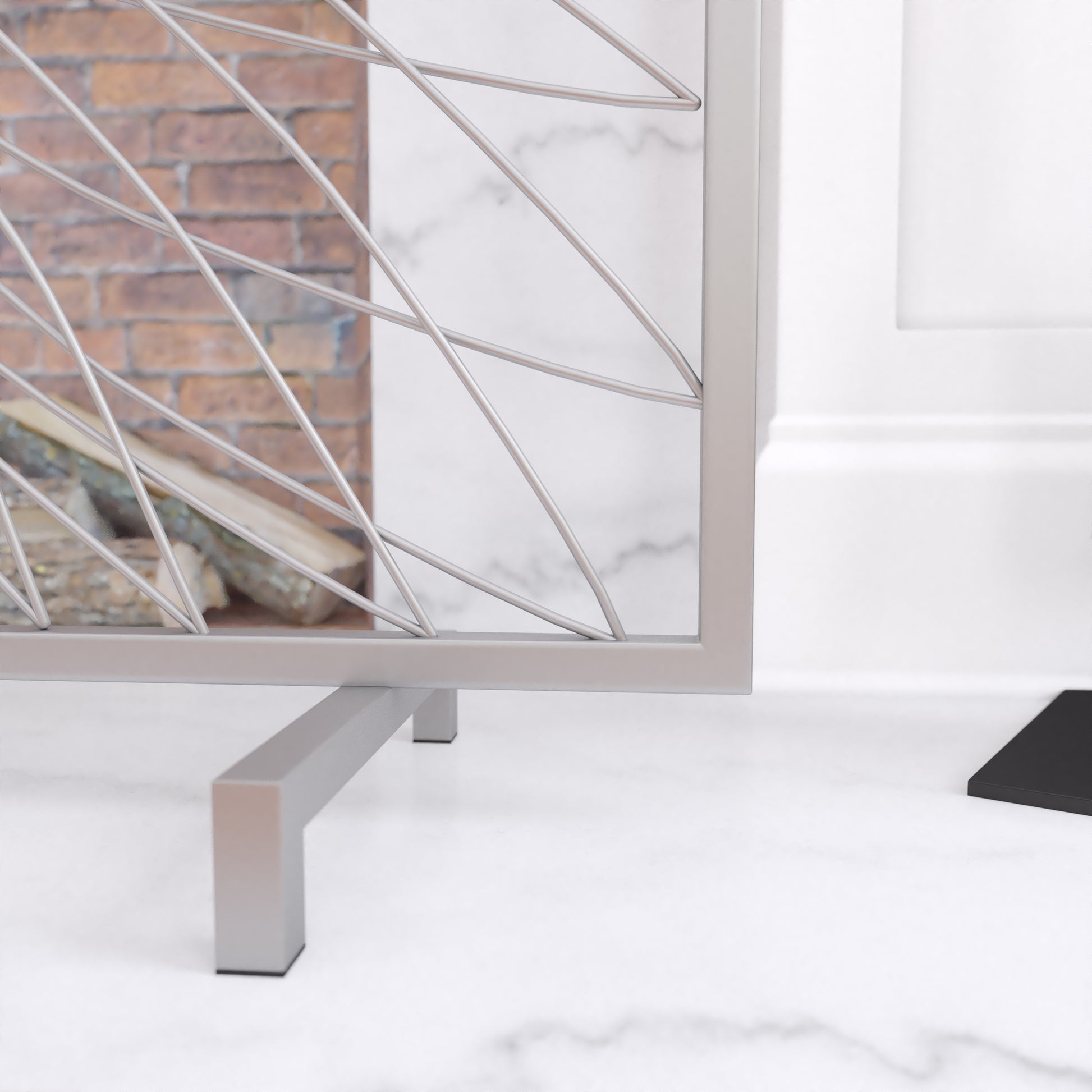 Jandra Decorative Fireplace Screen Silver Iron