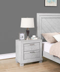 Montana Nightstand Pearl Silver Silver White Wood