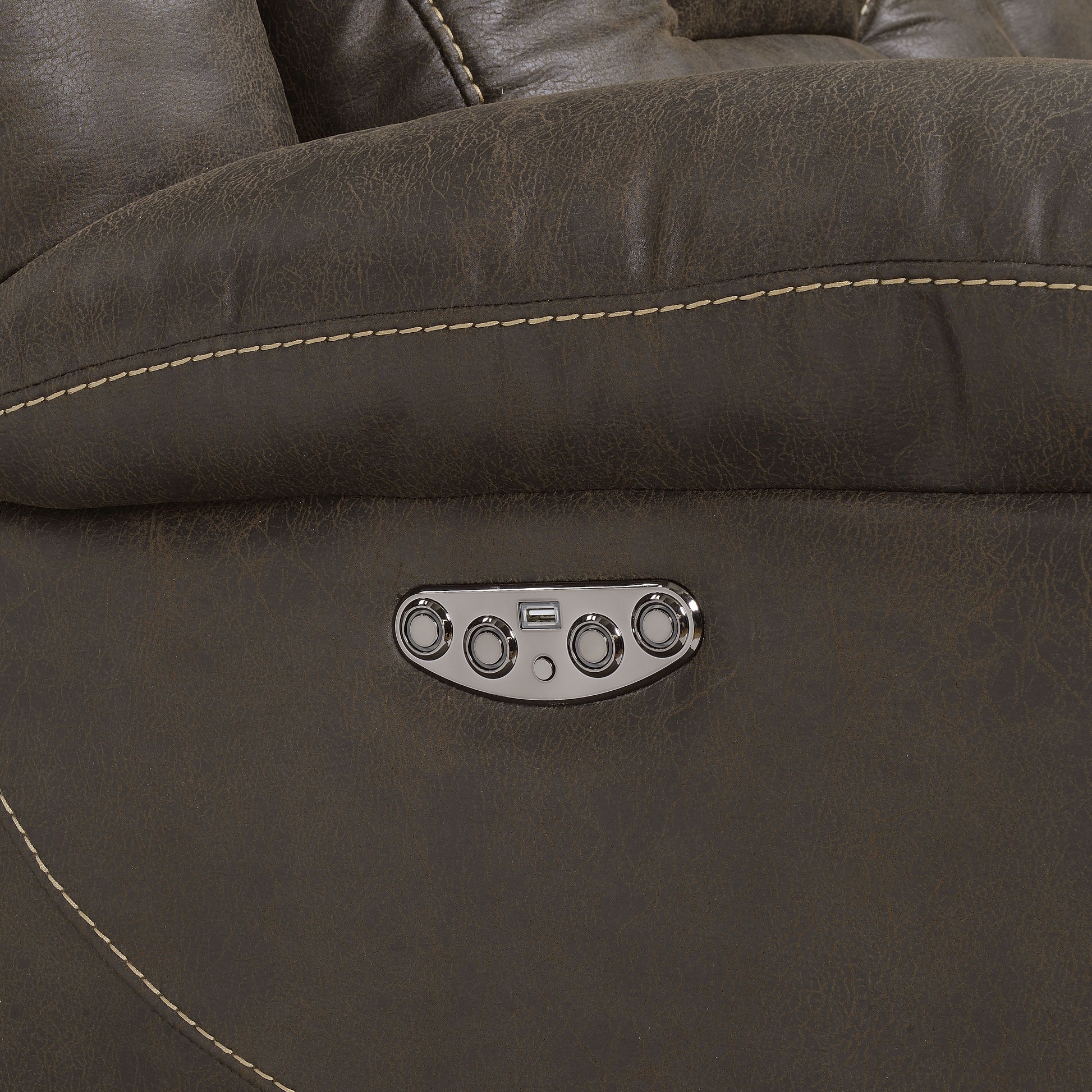 Aria Power Recliner Sofa Brown Brown Fabric 3 Seat