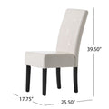 Carter 5 Tuft Kd Dining Chair Ivory Bonded Leather