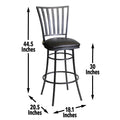 Stellan Swivel Barstool Black Black Wood