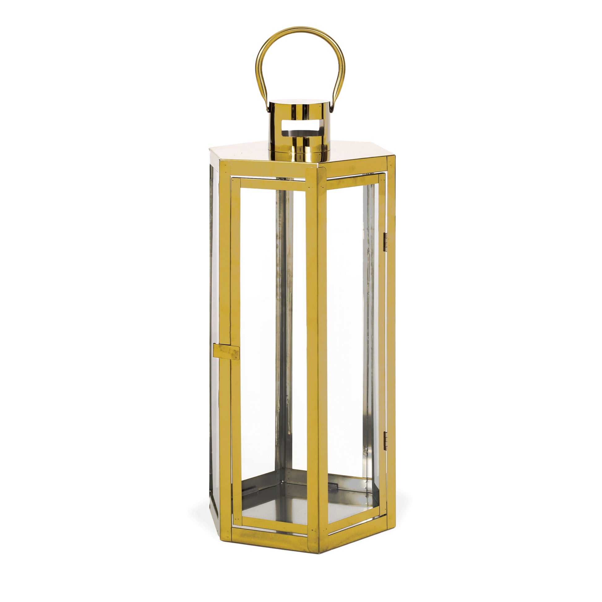 Frank 23"H Stainless Steel Lantern Gold Stainless Steel