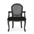 Dining Chair Black Wood Fabric