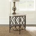 Roland End Table White White Marble