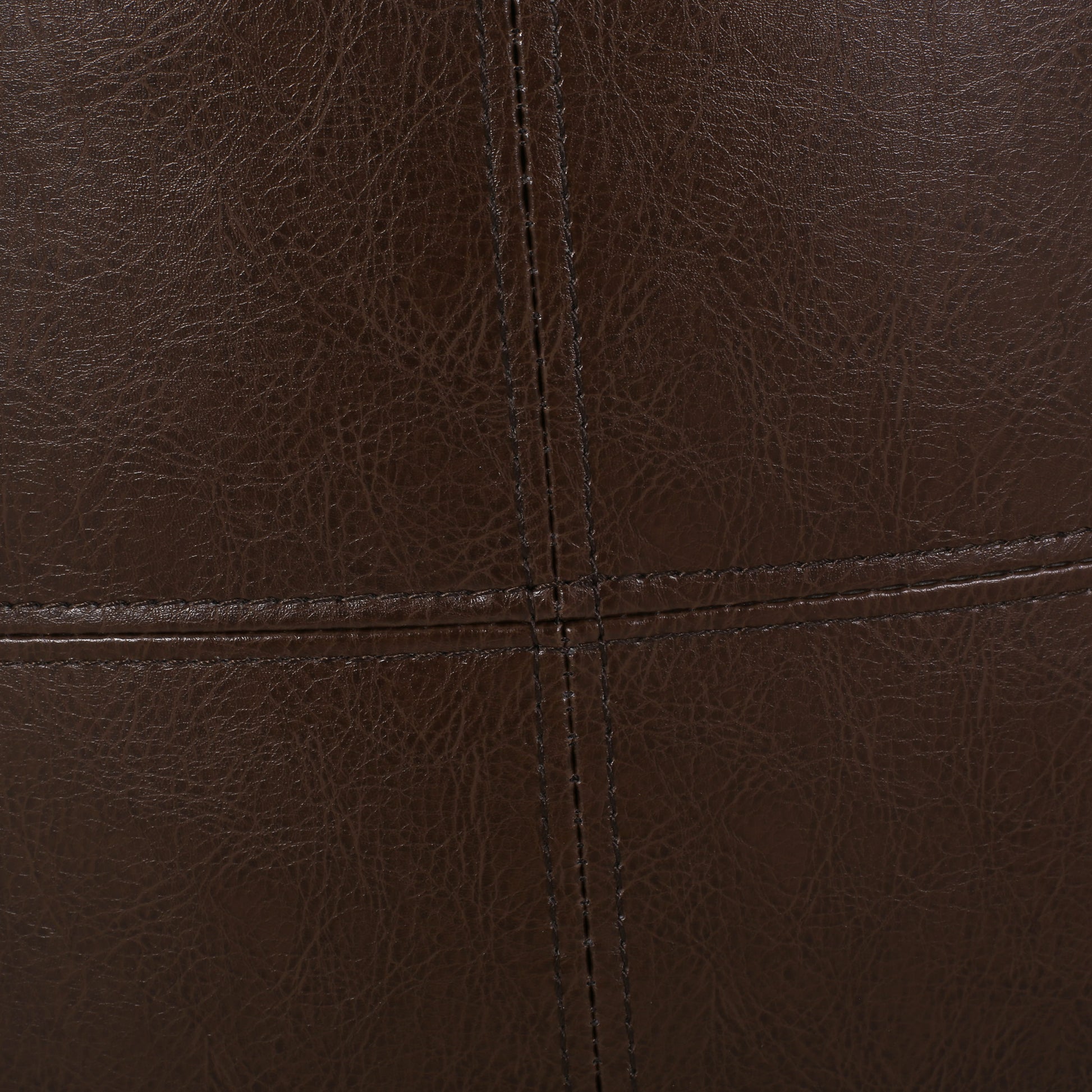 Ottoman Dark Brown Faux Leather