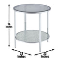Frostine Side Table Silver Silver Metal