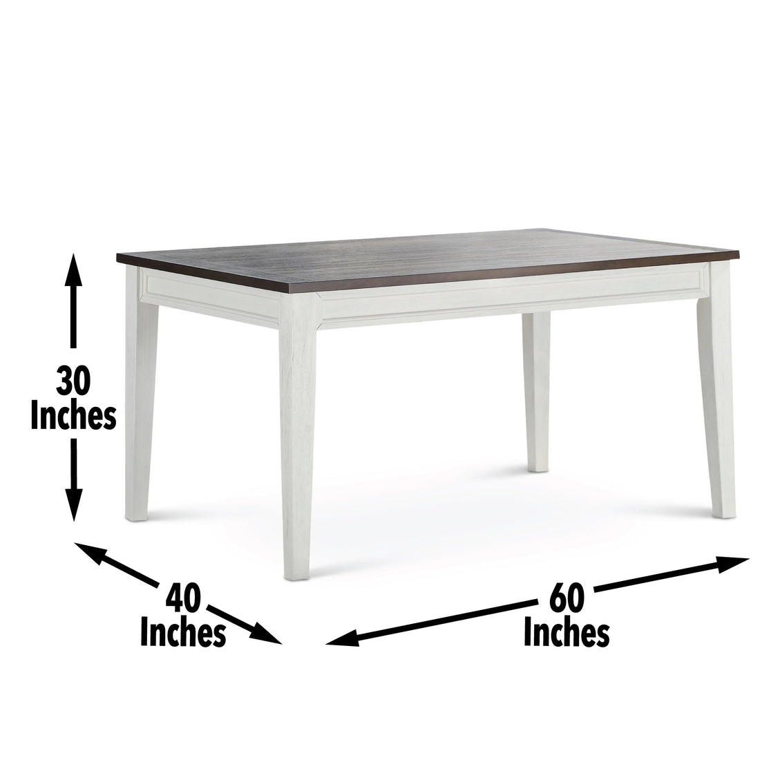 Caylie Fix Top Dining Table White White Wood