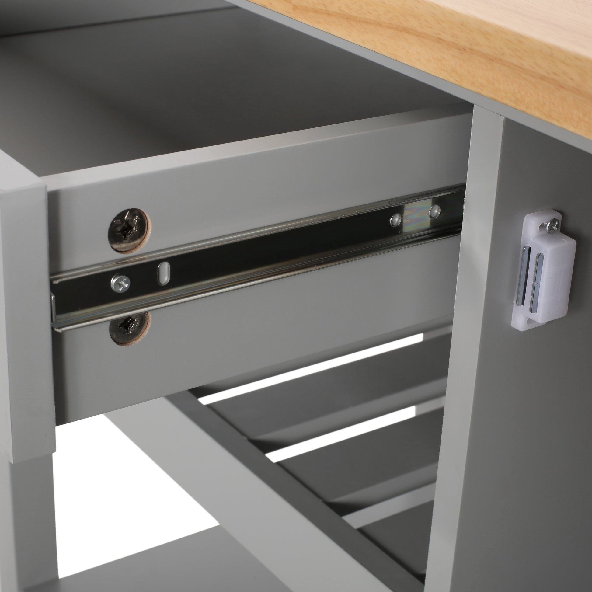 Kitchen Cart Grey Wood