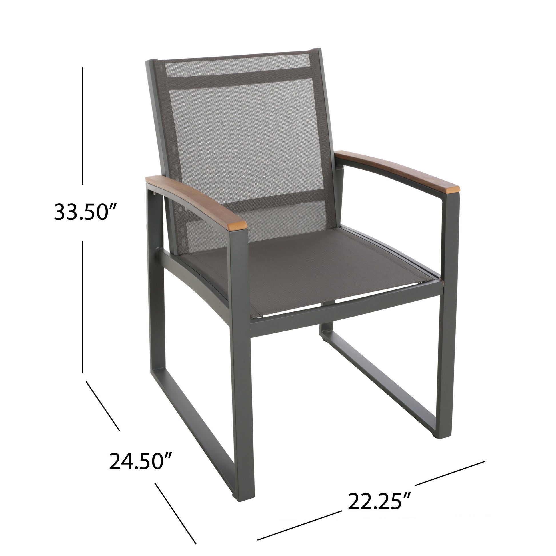 Glasgow Dining Chair Set Of 2 Grey Aluminum