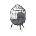 Gianni Teardrop Chair Gray Pe Rattan Iron Waterproof Fabric