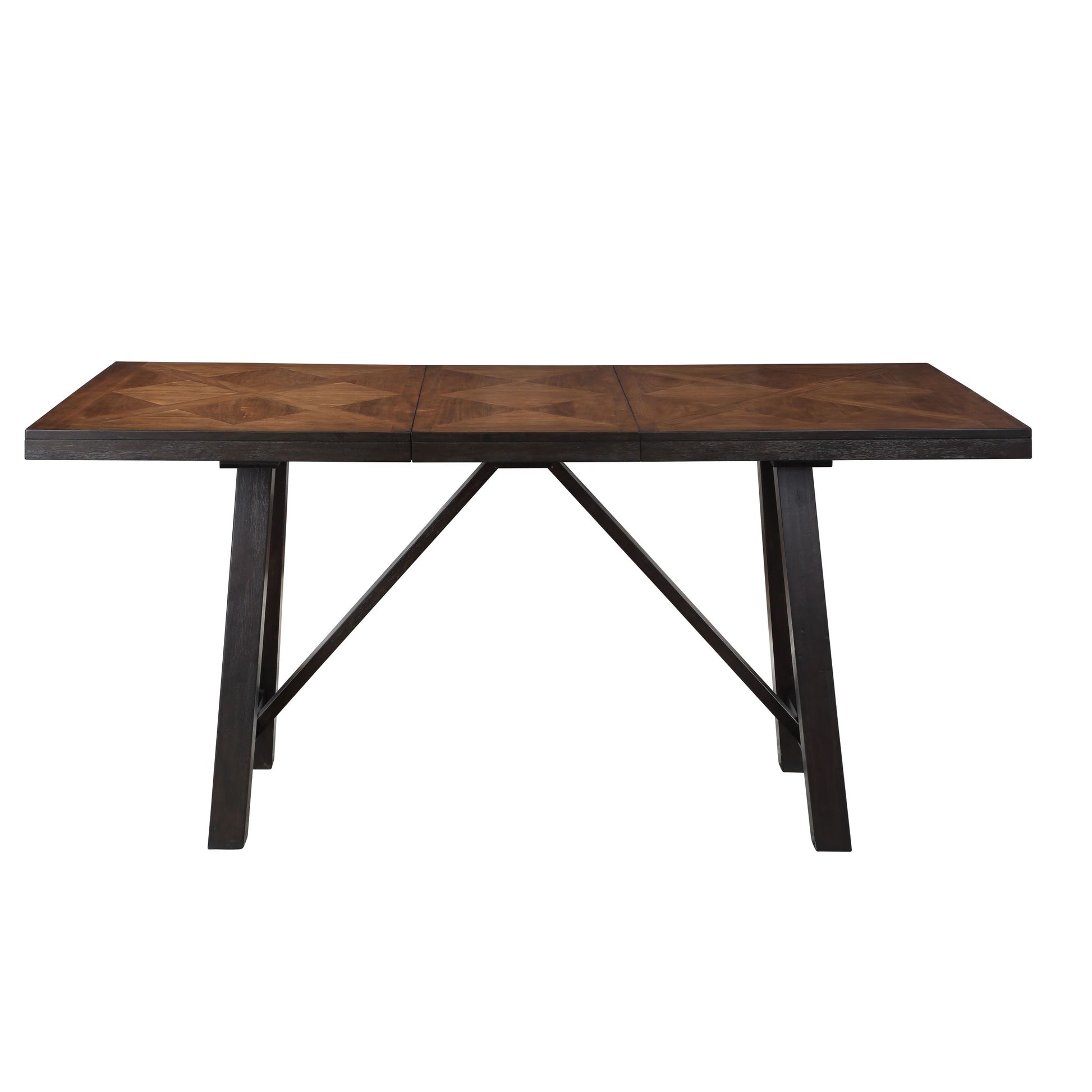 Halle Counter Table With 18" Leaf Dark Brown Dark Brown Wood