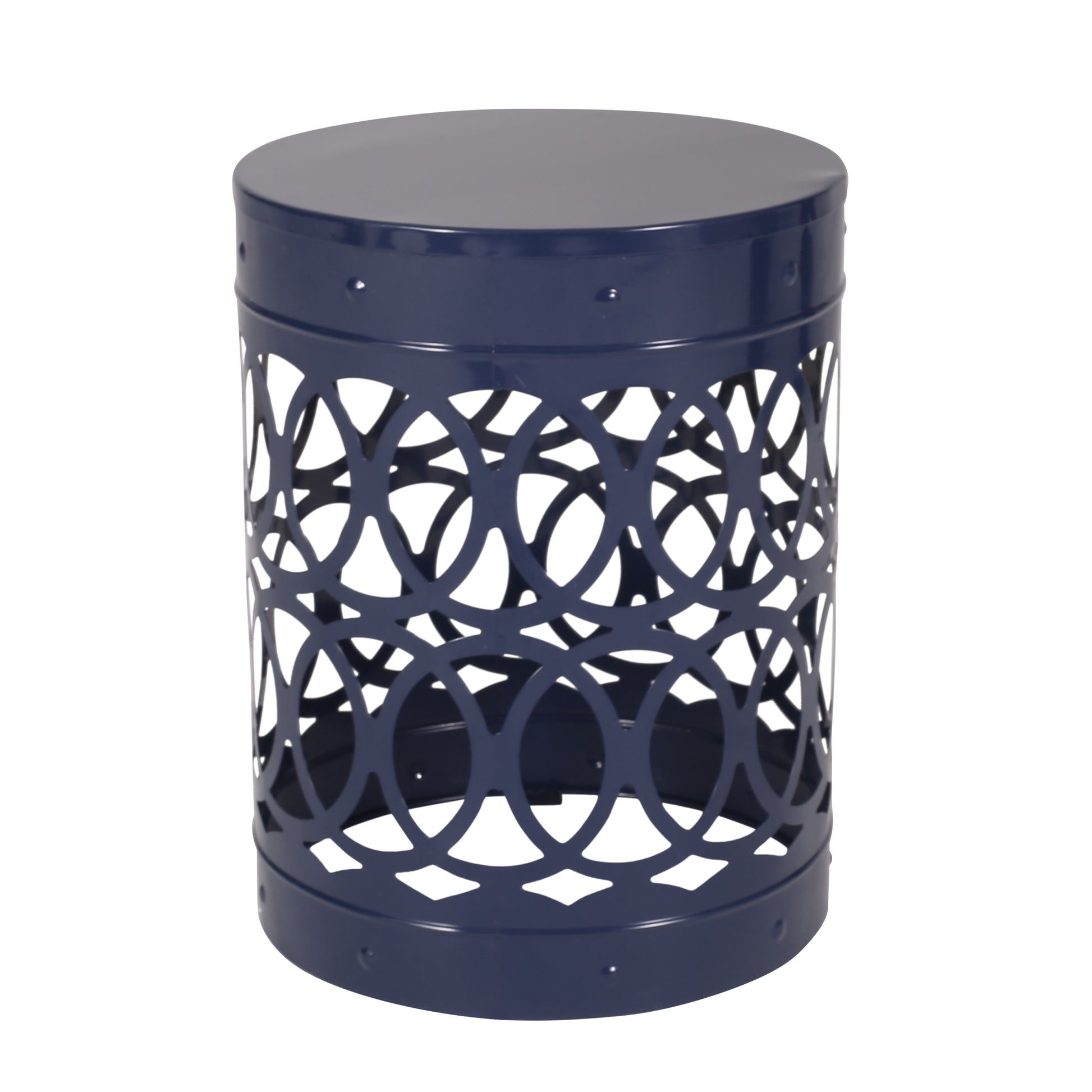 Metal S 2 End Table Navy Blue Iron