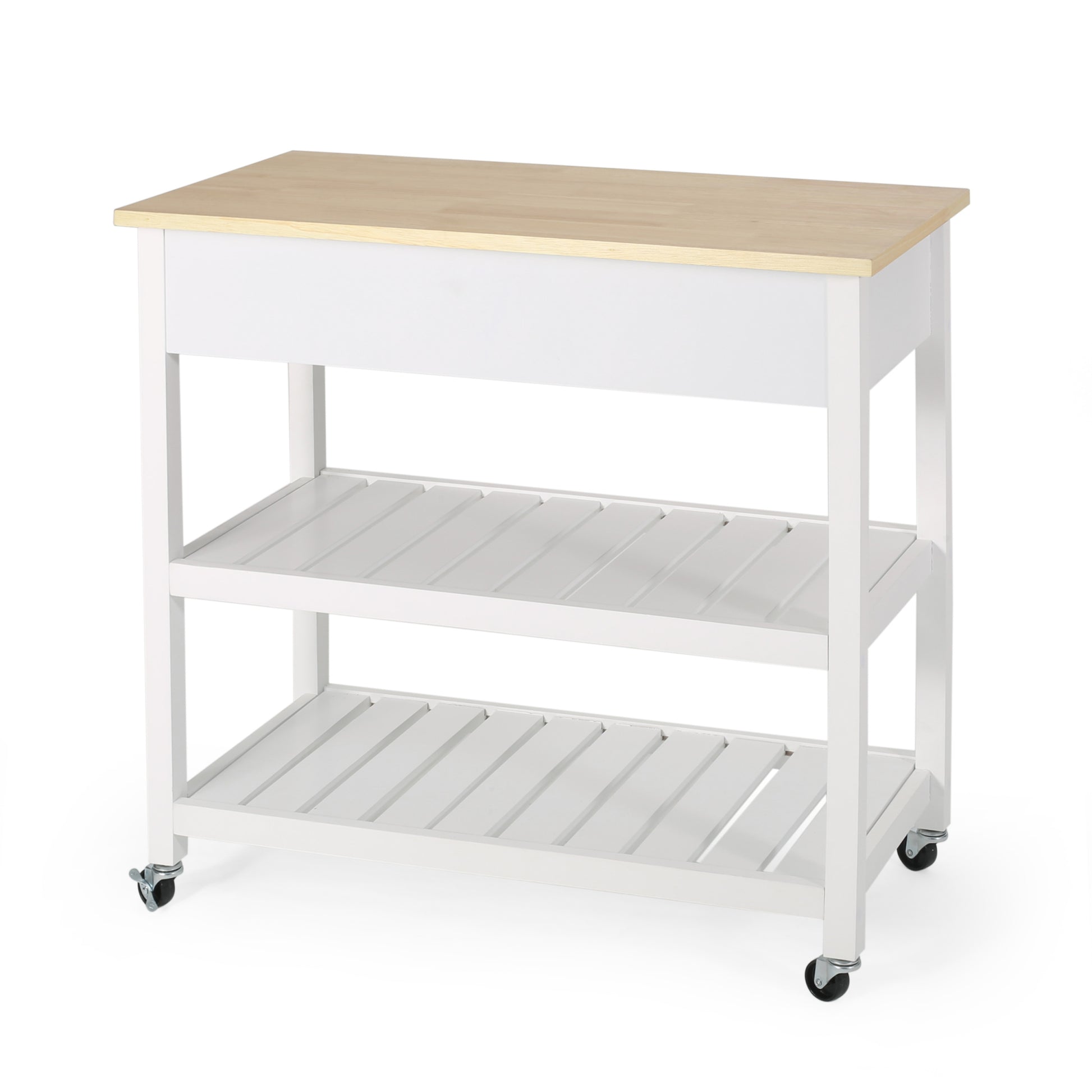 Kitchen Cart White Wood