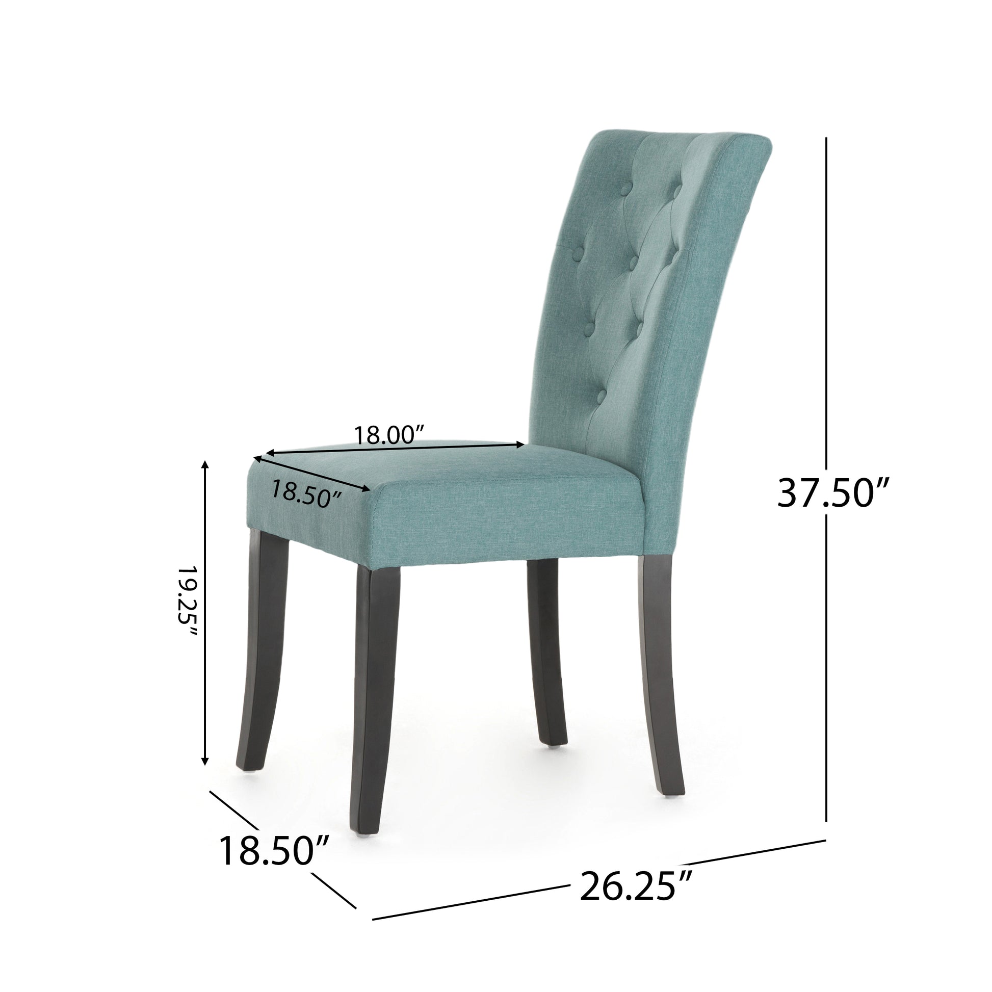 Dining Chair Set Of 2 Blue Fabric