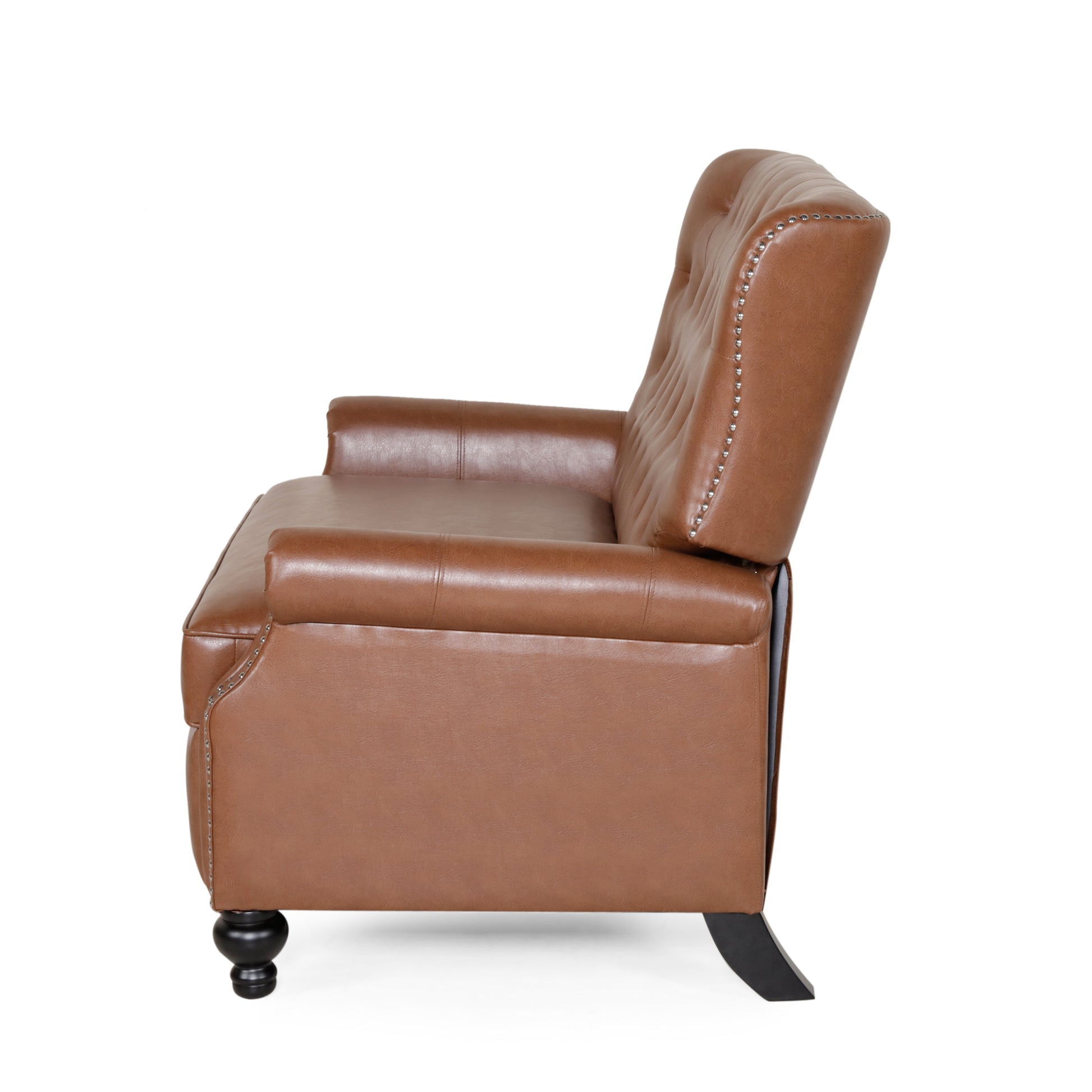 Oversizefaux Leather Recliner Light Brown Light Brown Pu