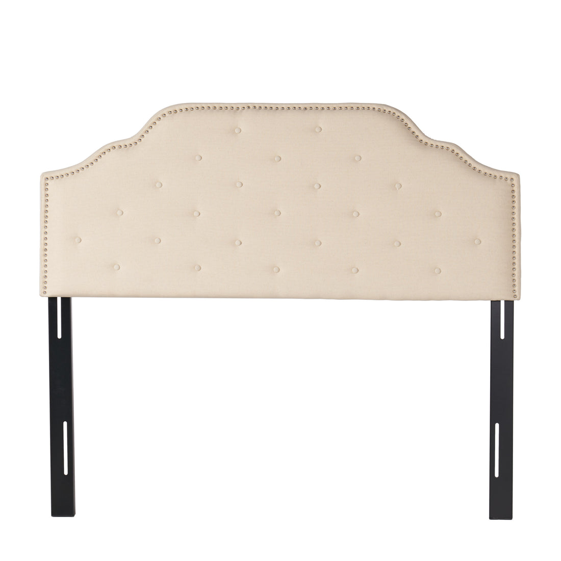 Queen&Full Sized Headboard Queen Beige Fabric