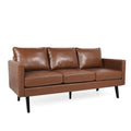 3 Seater Sofa Light Brown Pu 3 Seat