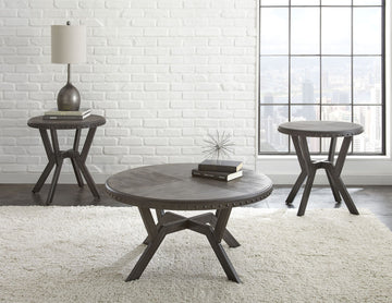 Alamo 3 Piece Table Set Gray Gray Wood