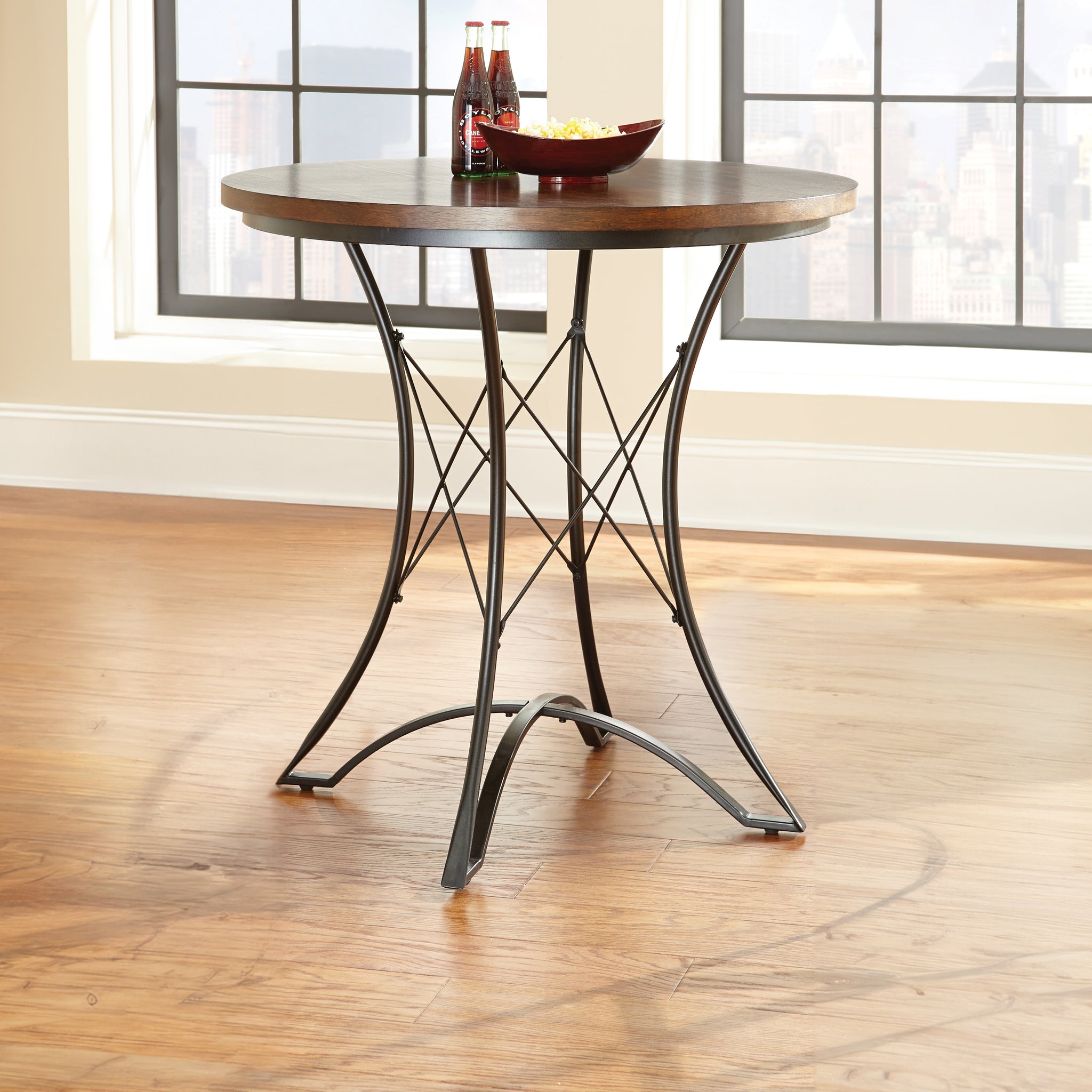 Adele Round Counter Table Dark Brown Dark Brown Wood