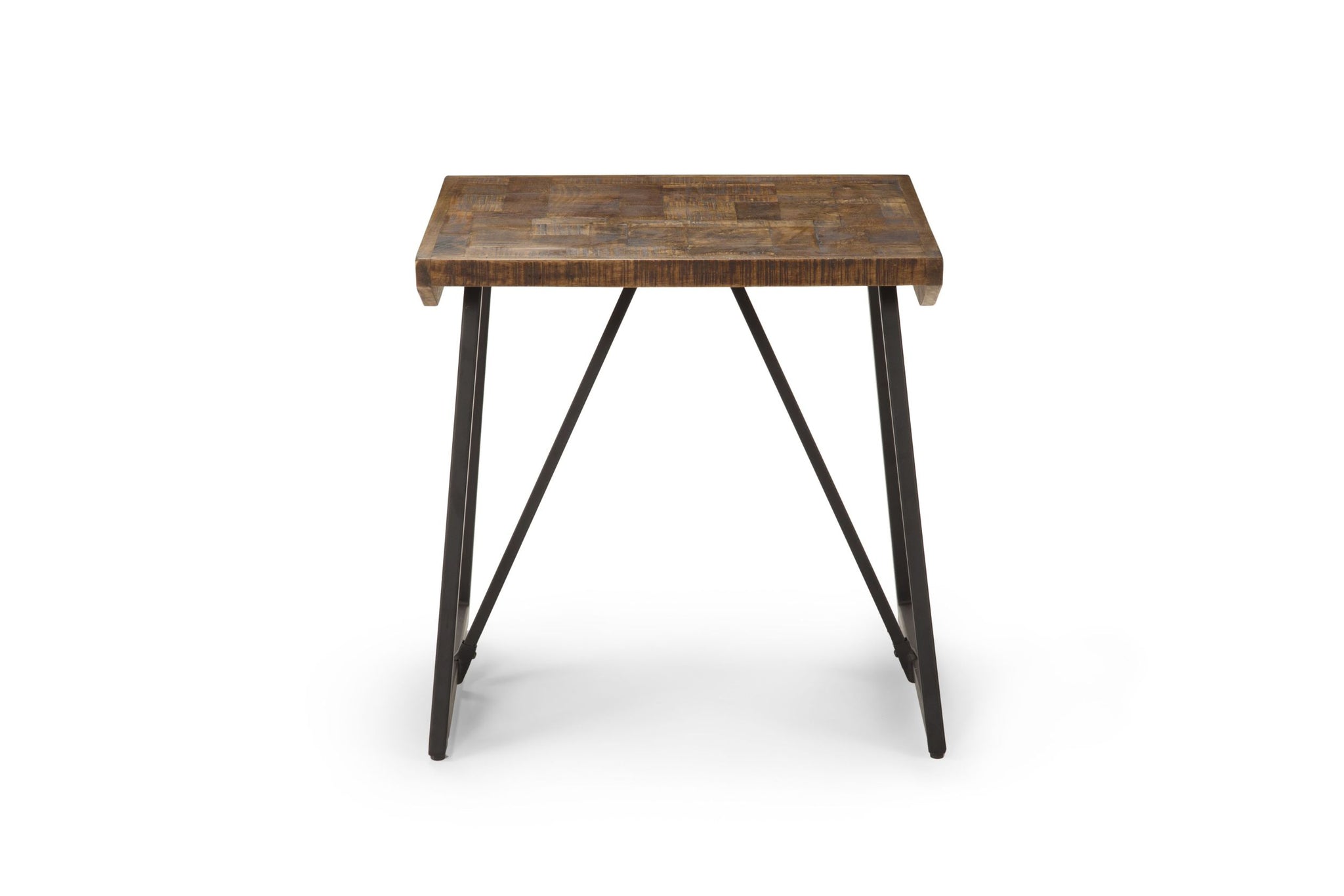 Walden Parquet End Table Brown Brown Iron