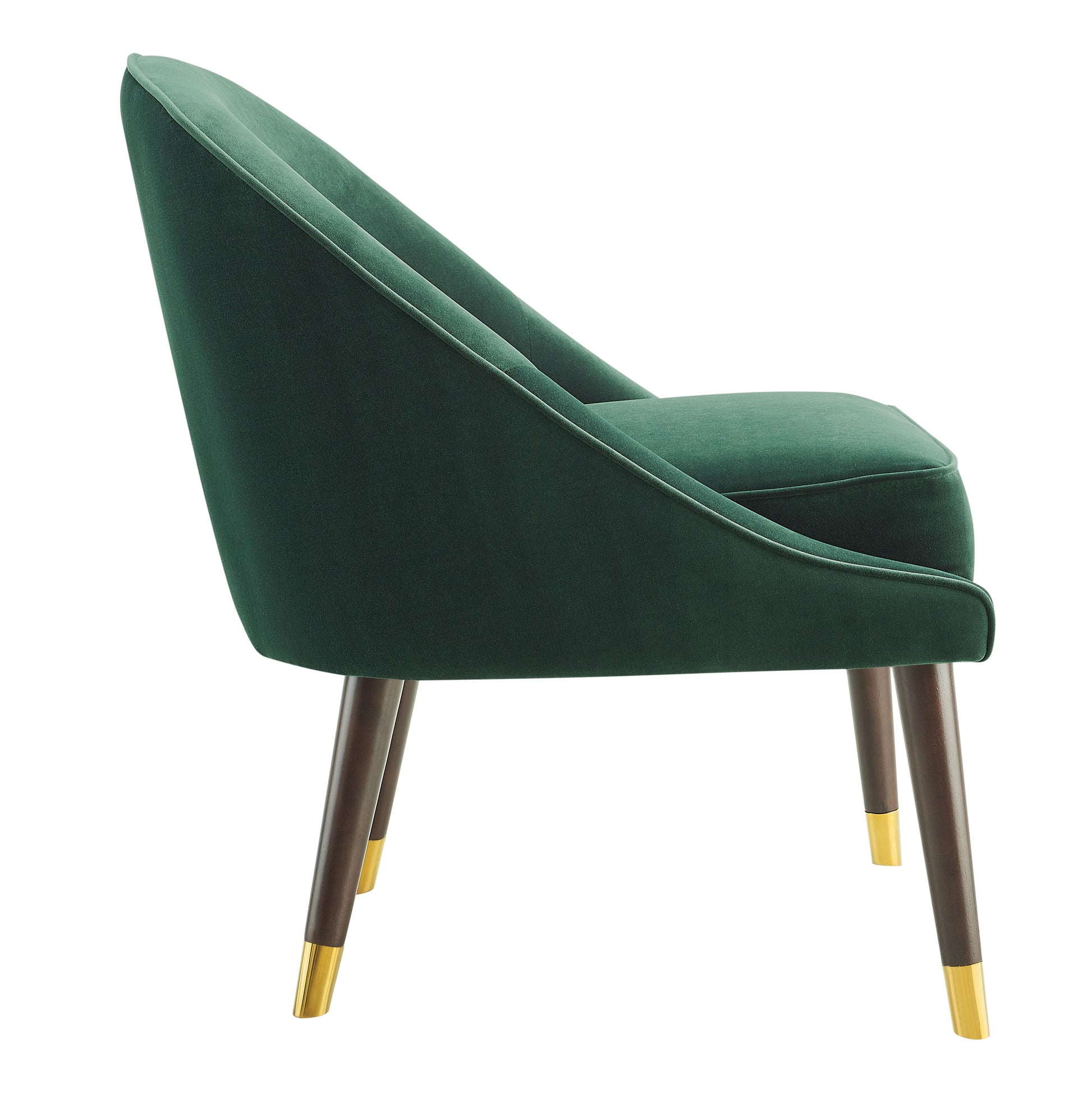Avalon Velvet Accent Chair Emerald Green Faux Leather
