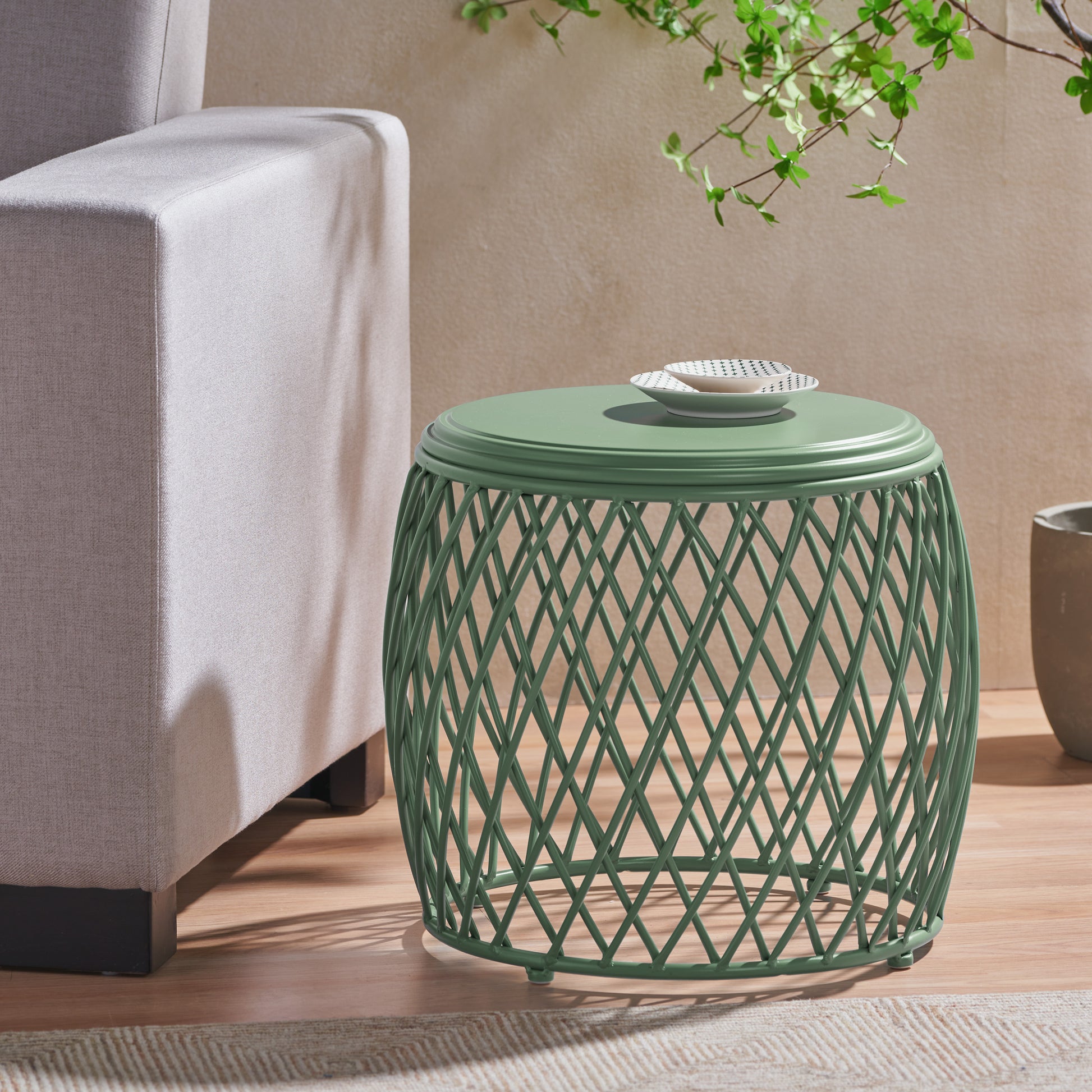 Alamera 19.75 Side Table Green Iron