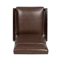 Faux Leather Upholstered Pushback Recliner Dark Brown Dark Brown Pu