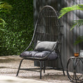 Elon Cocoon Chair Gray Pe Rattan Iron Waterproof Fabric