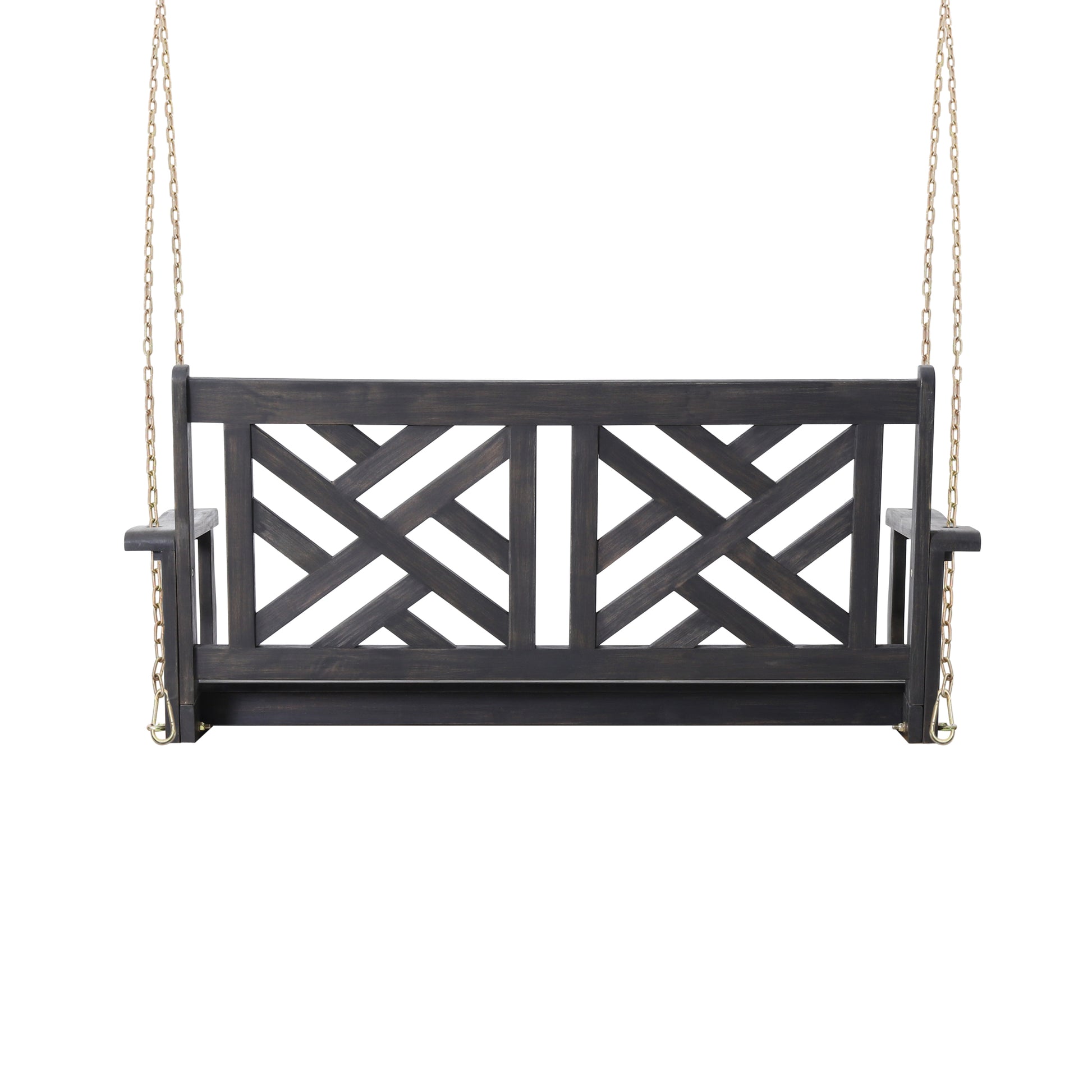 Alejandro Porch Swing Dark Grey Wood Metal