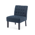 Accent Chair Set Of 2 Pcs Navy Blue Fabric