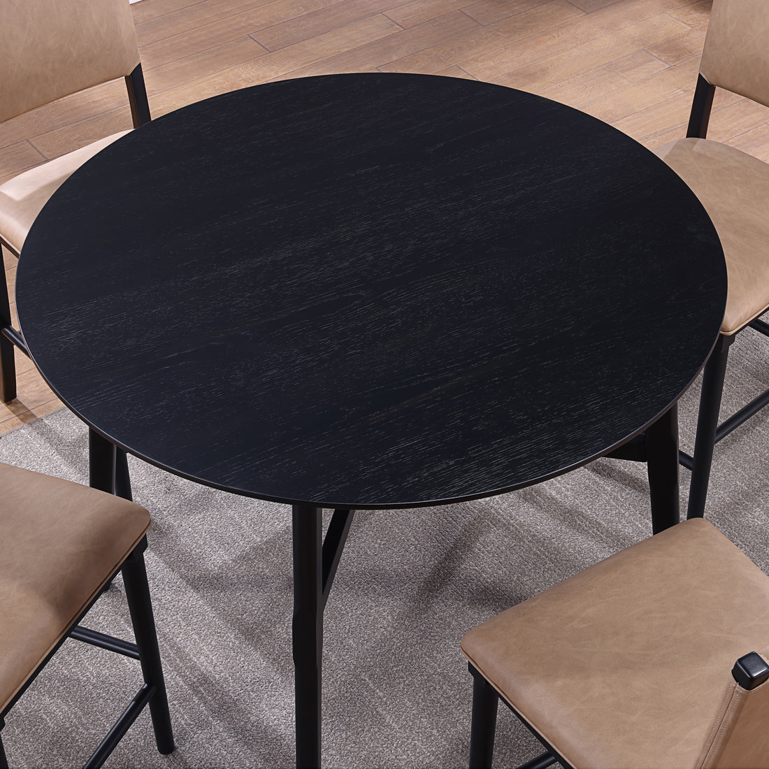 Oslo Round Counter Table Black Black Wood