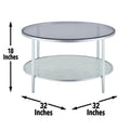 Frostine Round Coffee Table Silver Silver Metal