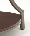 Miles Round End Table Brown Brown Iron