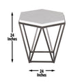 Corvus End Table With Marble Top Hexagon White White Marble