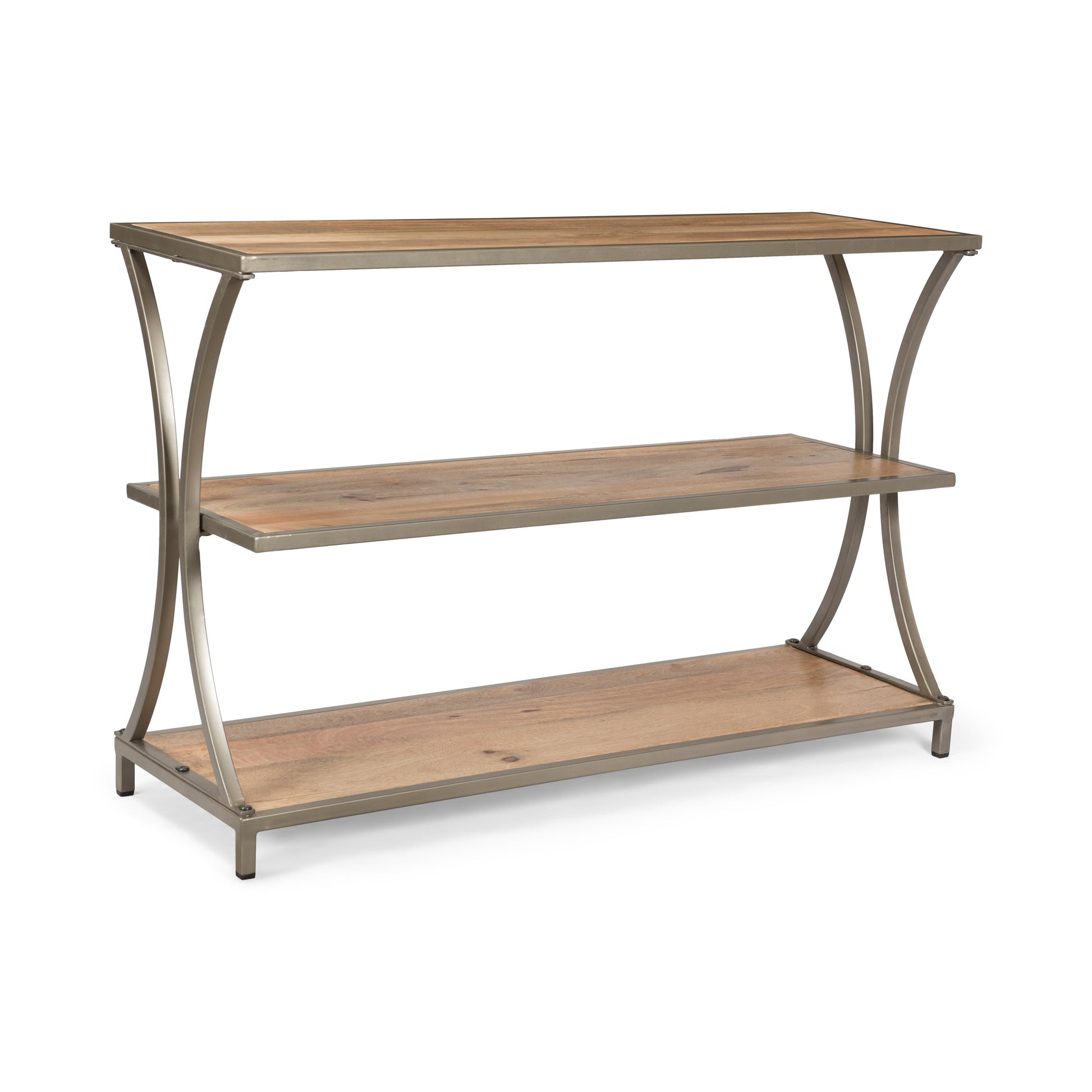 Console Table With 3 Self Kd Natural Wood