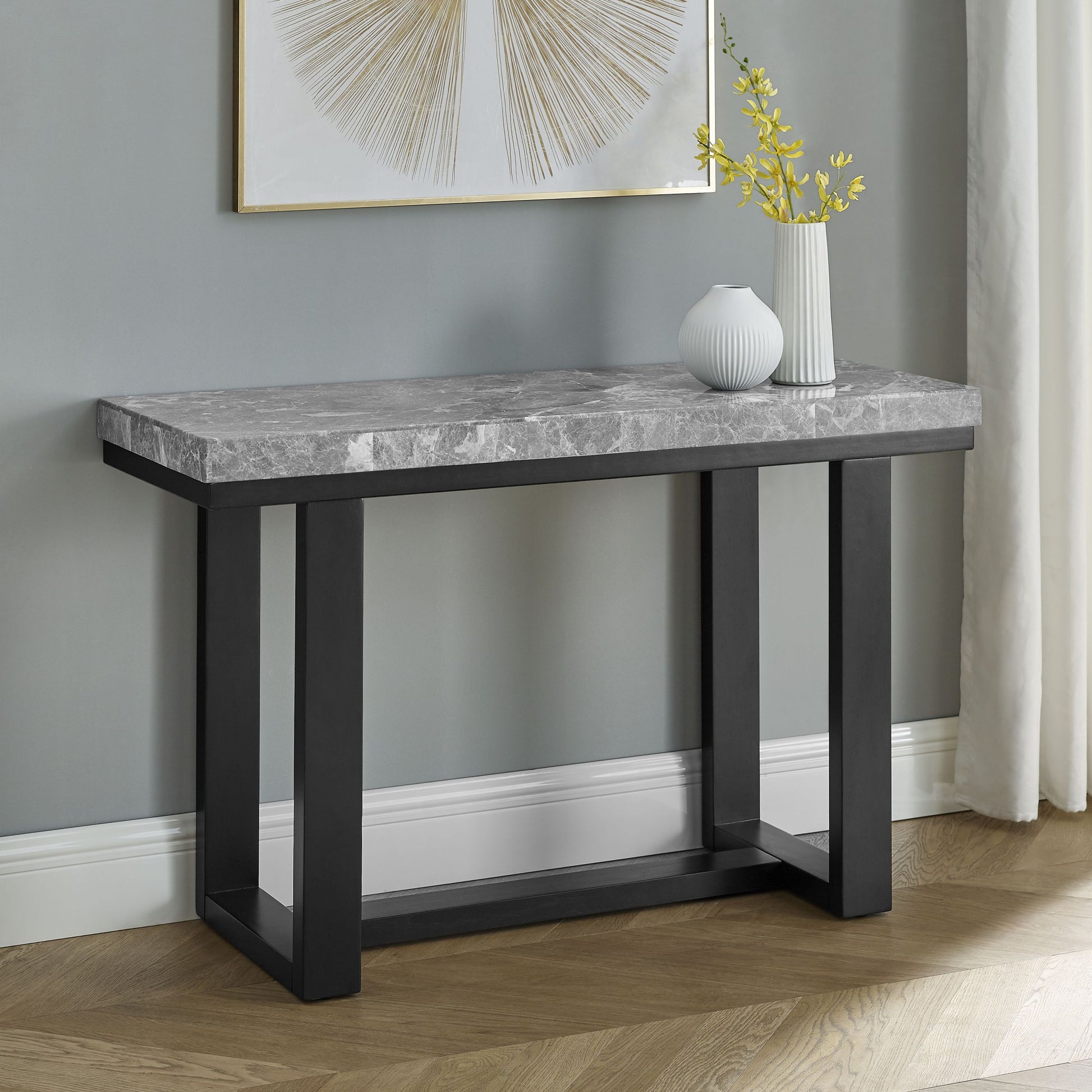 Lucca Marble Sofa Table Gray Gray Marble