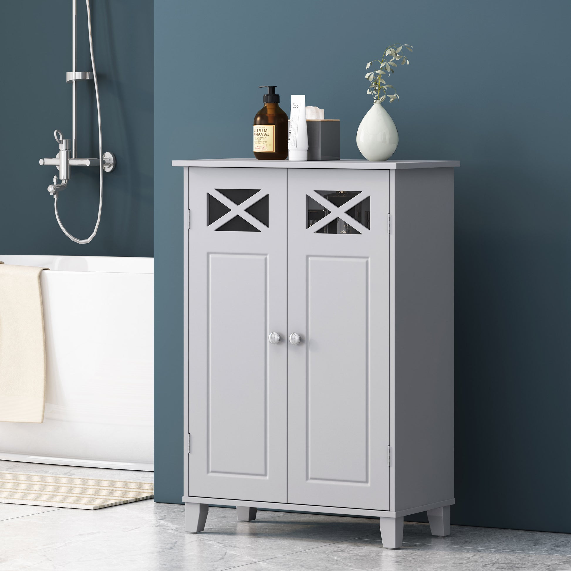 Bathroom Cabinet Gray Mdf